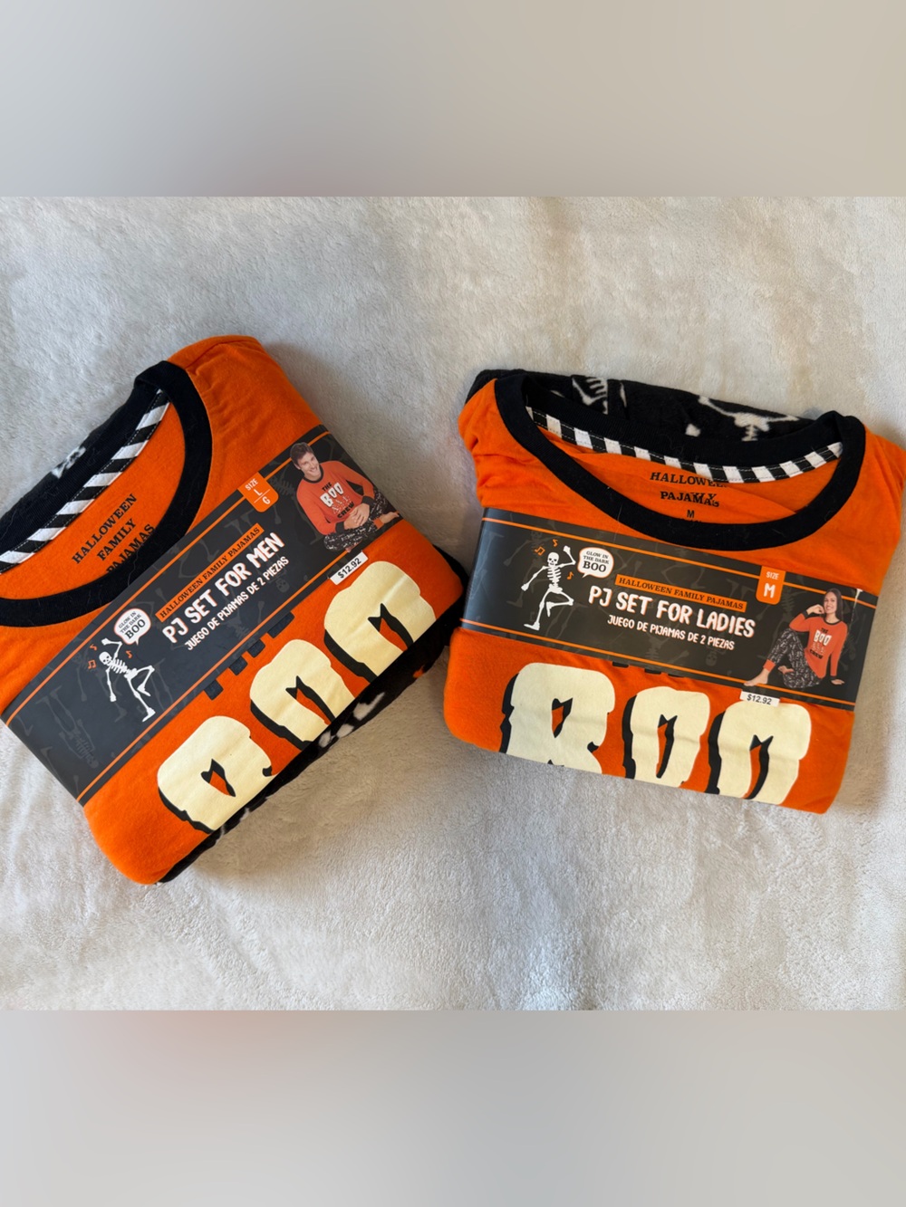 Family Pajamas Orange 'BOO' Halloween Set